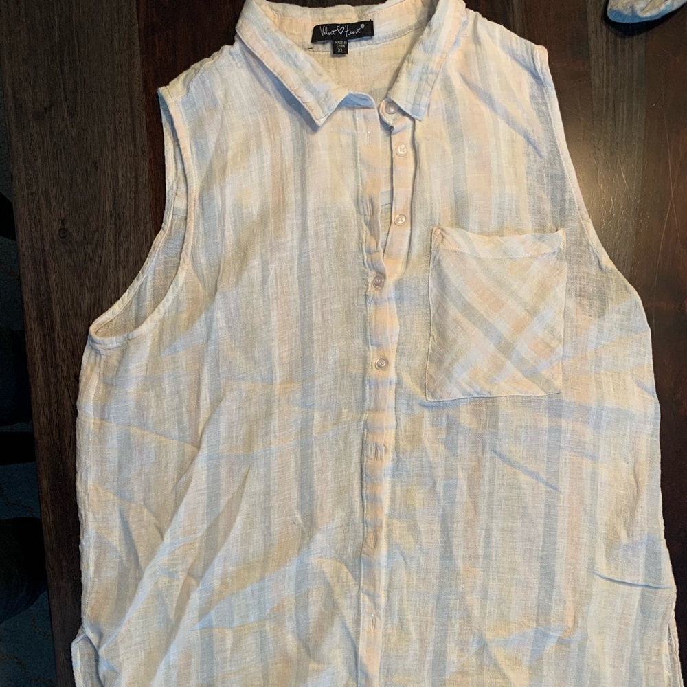 Sheer button up summer blouse